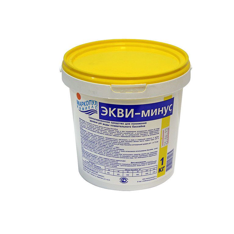 Химия для бассейнов Маркопул Кемиклс Экви-минус, понижение PH воды, 1кг (ХИМ09)
Химия для бассейнов Маркопул Кемиклс Экви-минус, понижение PH воды, 1кг (ХИМ09)