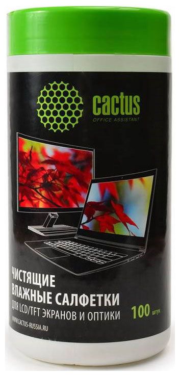 Средство для ухода за техникой Cactus CS-T1001 Салфетки для экранов и оптики 100шт
Средство для ухода за техникой Cactus CS-T1001 Салфетки для экранов и оптики 100шт