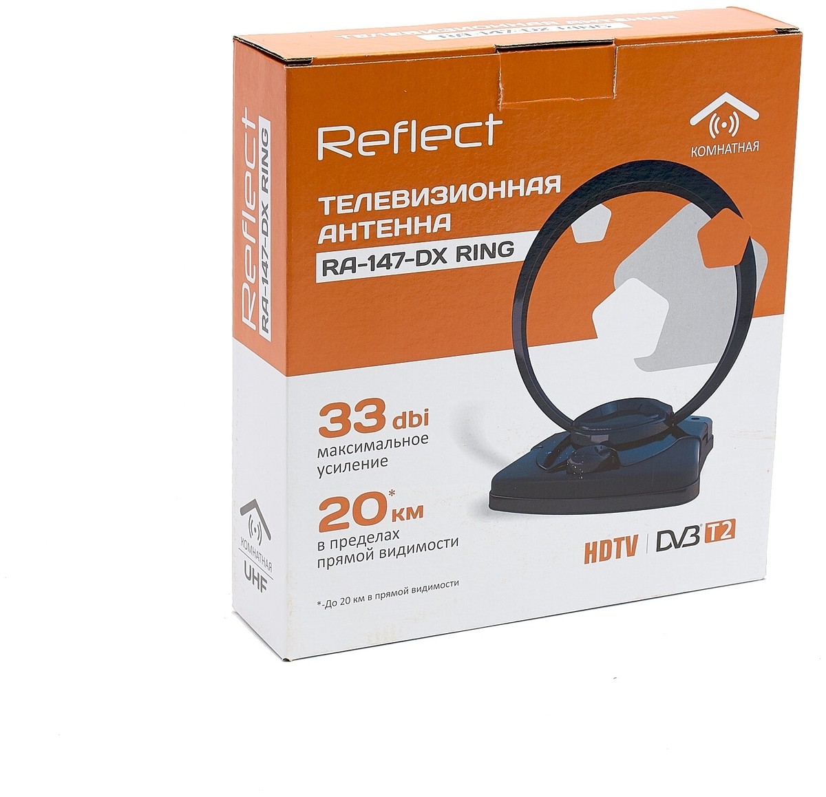 Телевизионная антенна Reflect RING RA-147-DX (активная, ДМВ, с б/п, 33 дБи, коробка)
Телевизионная антенна Reflect RING RA-147-DX (активная, ДМВ, с б/п, 33 дБи, коробка)