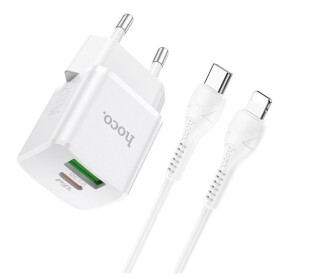 Сетевое зарядное устройство Hoco N20 Prestige USB+Type-C + Кабель Type-C/Lightning белый (6931474752765)
Сетевое зарядное устройство Hoco N20 Prestige USB+Type-C + Кабель Type-C/Lightning белый (6931474752765)