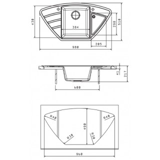 

Кухонная мойка Florentina Липси 980C шампань