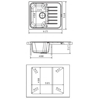 

Кухонная мойка Florentina Таис 615 мокко
