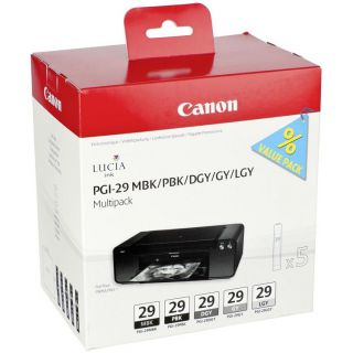 

Расходный материал для печати Canon PGI-29 MBK/PBK/DGY/GY/LGY Multi