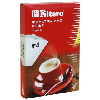 

Аксессуар для кофемашины Filtero N4/40 фильтры для кофе (белые)