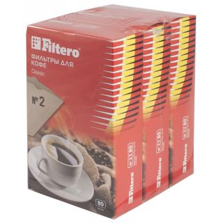 

Аксессуар для кофемашины Filtero Classic N2 Комплект фильтров для кофеварок 240шт