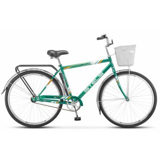 Велосипед взрослый STELS Navigator-300 Gent 28" Z010 Зелёный + корзина (рама 20")  (1 коробка+корзина) от Imperiatechno