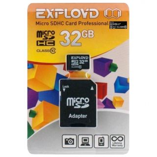 

Карта памяти Exployd MicroSDHC 32GB Class10 (+ адаптер SD)