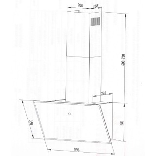 

Каминная вытяжка Maunfeld TOPAZ 60 чёрное стекло