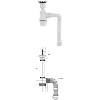 

Сифон VIRPLAST Элит с нержавеющей чашкой d70мм и гофротрубой L800 (30986170)