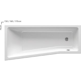 

Ванна Ravak BE HAPPY II 150х75см L белая (ножки CY94000000 отдельно)
