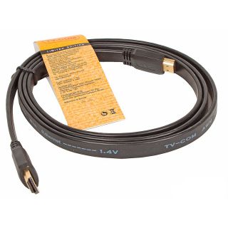 

Кабель TV-COM HDMI 19M/M 1.4V плоский 1m, черный (CG200F-1M)
