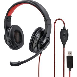 

Компьютерная гарнитура Hama HS-USB400 черный / красный