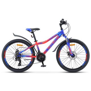 Велосипед для подростков STELS Navigator-410 MD 24 21-SP V010 Синий/неоновый красный (LU091556*LU082933*12) от Imperiatechno