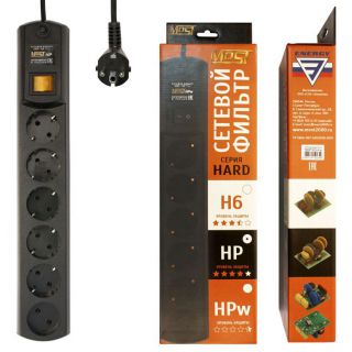 

Удлинитель Most HP (5м, 6 розеток, черный)