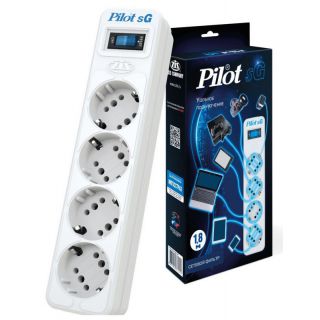 

Удлинитель Pilot SG 4x8 (3м, 4 розетки, белый)