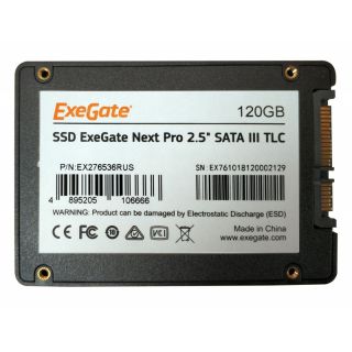 

SSD накопитель EXEGATE UV500 Next Pro 2.5/120GB/SATA-III (EX276536RUS)