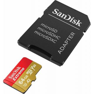 

Карта памяти Sandisk microSDXC 64GB SDSQXA2-064G-GN6MA Extreme ( + SD Adapter + Rescue Pro Deluxe)