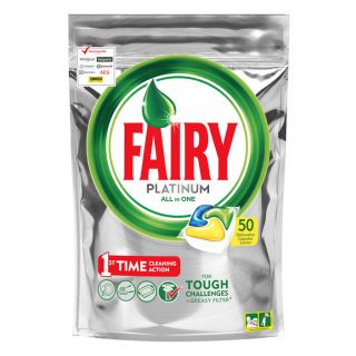 

Средство для мытья посуды Fairy Platinum All in One лимон 50шт Капсулы для ПММ