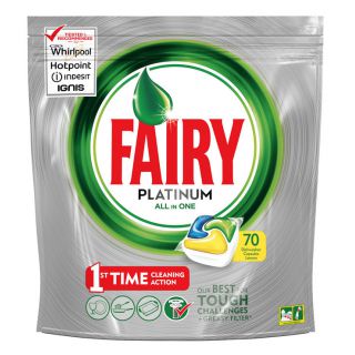 

Средство для мытья посуды Fairy Platinum All in One лимон 70шт Капсулы для ПММ