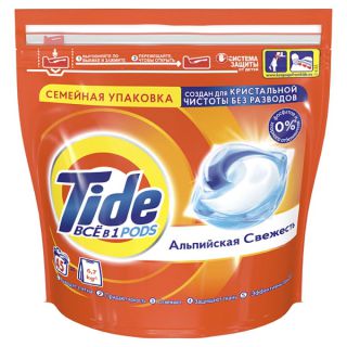 

Средство для стирки TIDE Альпийская свежесть Всё в 1 45шт (81721312) Капсулы для стирки