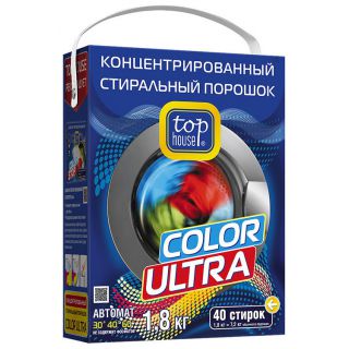 

Средство для стирки TOP HOUSE 392265 Color Ultra 1,8кг Концентрированный cтиральный порошок