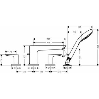 

Смеситель для ванны Hansgrohe Talis E 71748700 (внешняя монтажная часть)