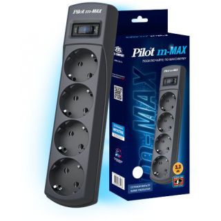 

Удлинитель Pilot m-MAX (10м, 4 розетки, серый)