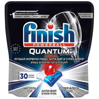 Средство для мытья посуды Finish Quantum Ultimate 30шт (3120272) Капсулы для ПММ средство для мытья посуды finish power powder classic лимон 3017257 порошок 1кг