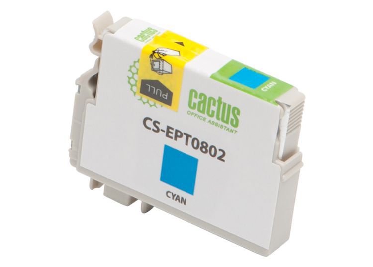 

Картридж Cactus CS-EPT0802 голубой
