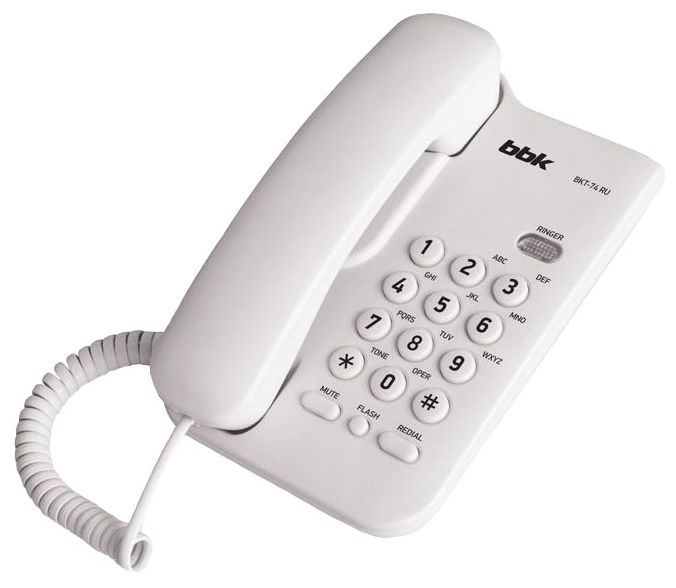 Проводной телефон BBK BKT-74 RU белый
