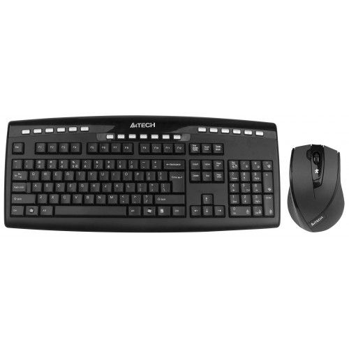 Комплект мыши и клавиатуры A4Tech W 9200F USB черный