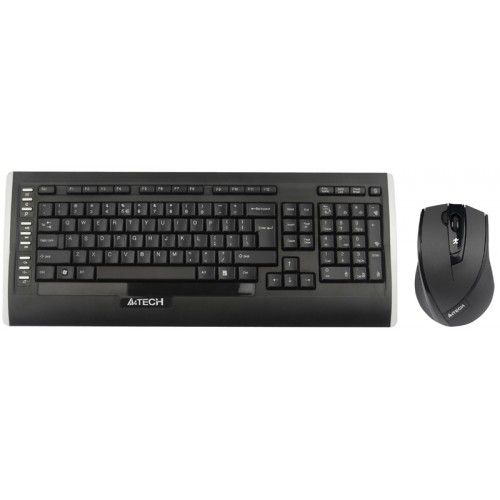 Комплект мыши и клавиатуры A4Tech W 9300F USB черный