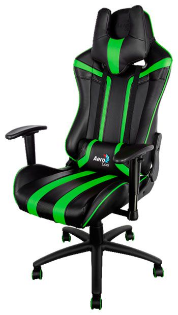 

Кресло Aerocool AC120 AIR-BG черно-зеленое