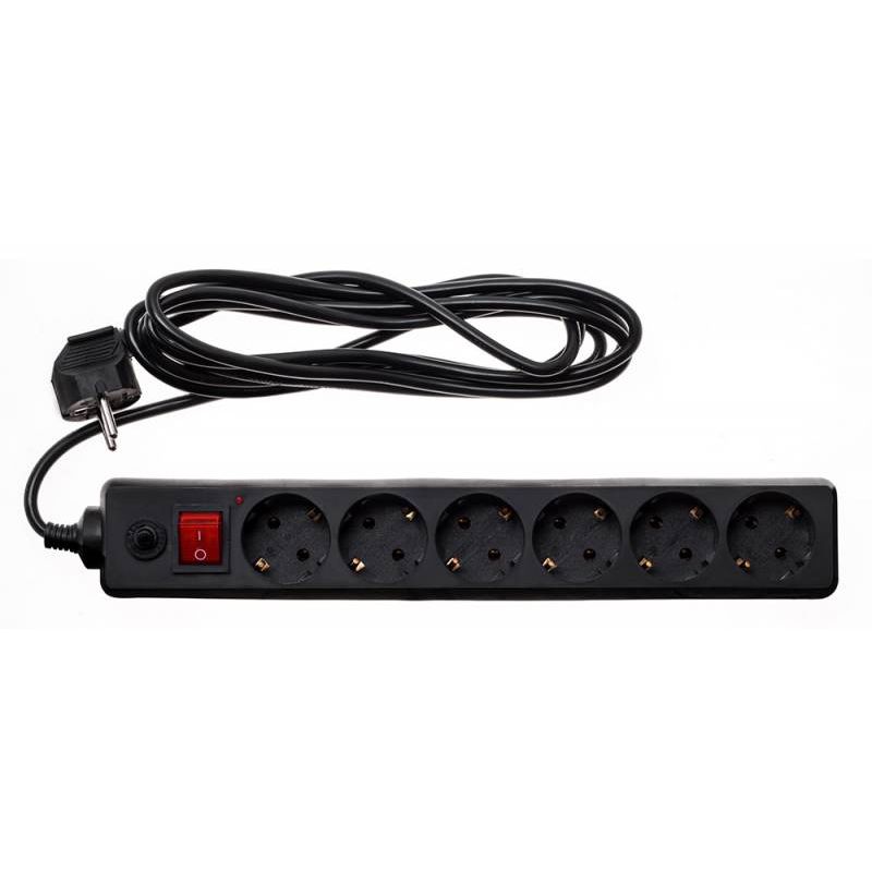 

Сетевой фильтр Buro 600SH-16-3-B 3м, 6 розеток, черный