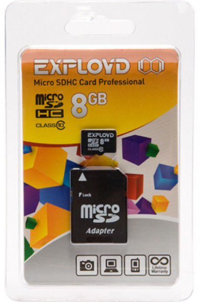 

Карта памяти Exployd MicroSDHC 8GB Class10