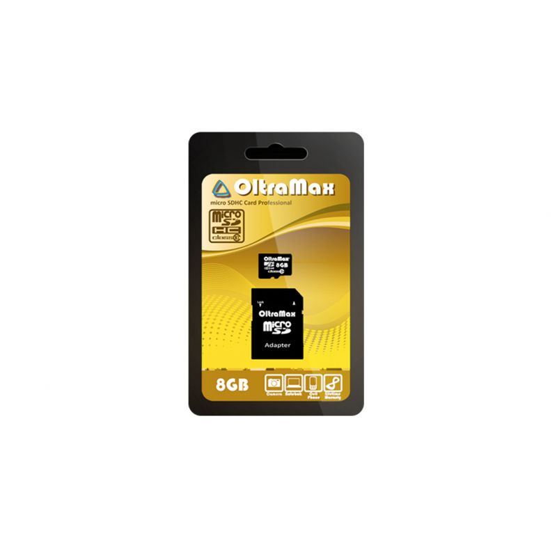 

Карта памяти Oltramax MicroSDHC 8GB Class10 (+ адаптер SD)