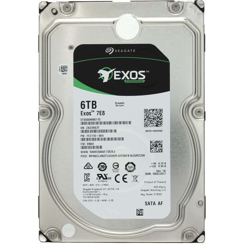 

Жесткий диск Seagate Exos ST6000NM0115 SATA-III/6Tb/7200rpm/256Mb/3.5