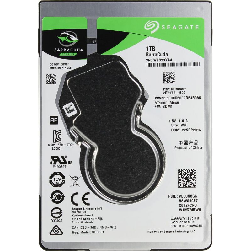 Жесткий диск Seagate Barracuda ST1000LM048 SATA-III/1Tb/5400rpm/128Mb/2.5