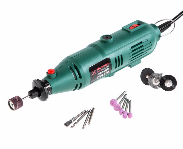 

Гравер Hammer Flex MD135A + насадки 41шт.