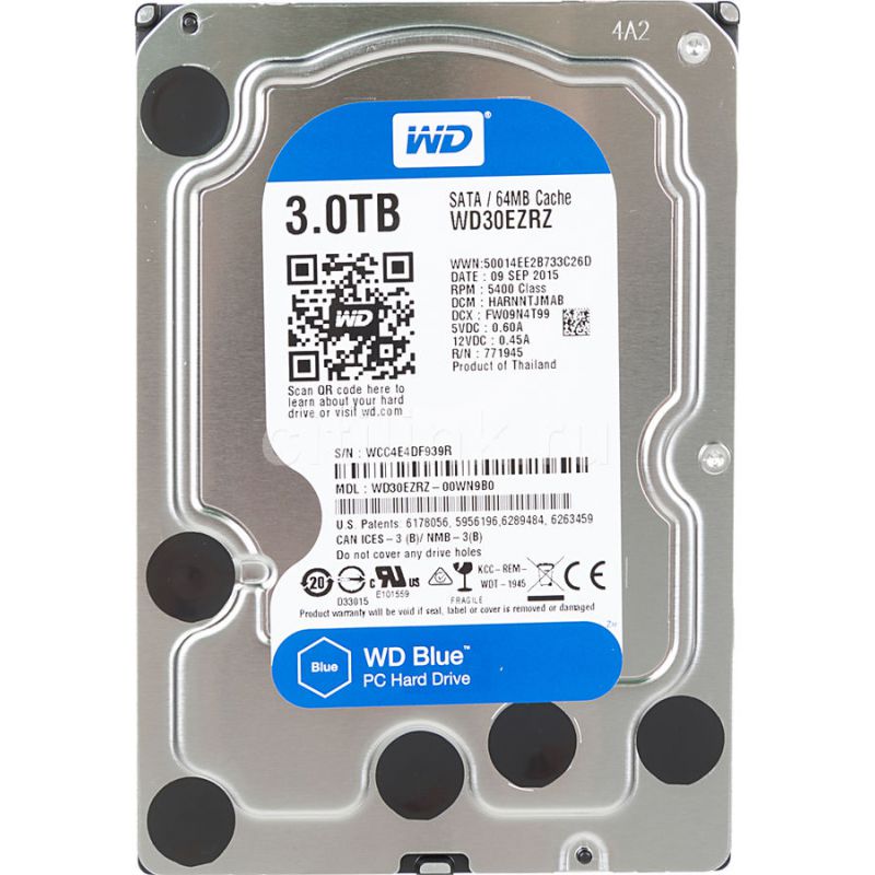 

Жесткий диск Western Digital Blue 3Tb WD30EZRZ