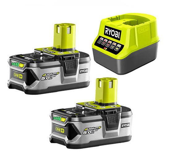 

Аккумулятор Ryobi ONE+ Li-Ion 2 АКБ 5.0Aч + ЗУ RC18120, RC18120-250