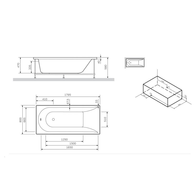

Для ванны Am.Pm Spirit W72A-180-080W-R2 каркас для ванны 180х80см