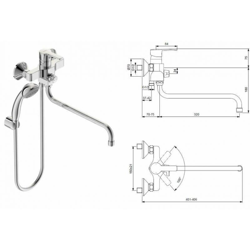 

Смеситель для ванны Vidima UNO BA240AA