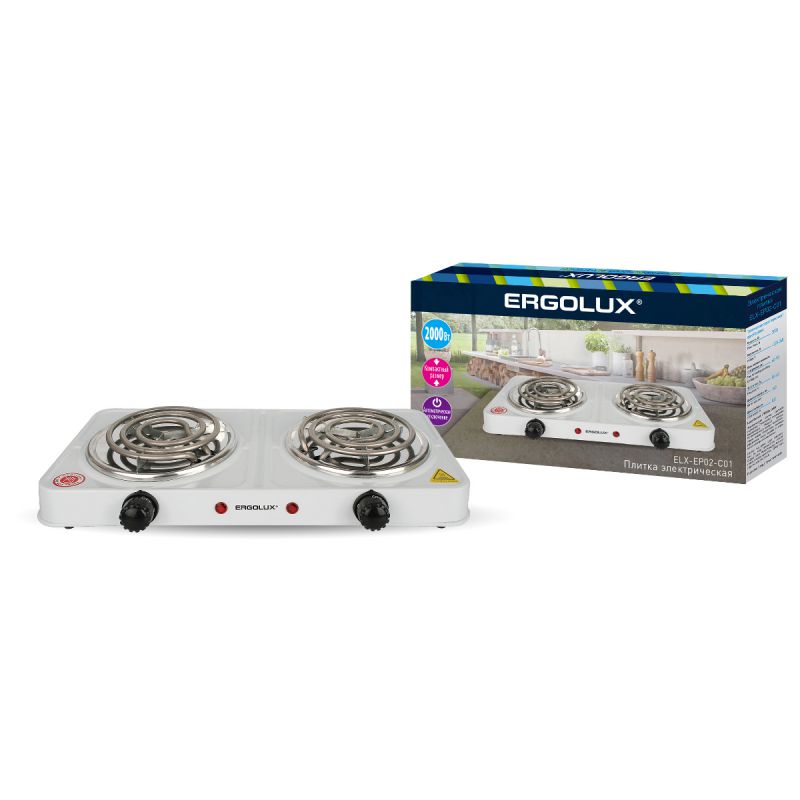 

Настольная плита Ergolux ELX-EP02-C01 белая