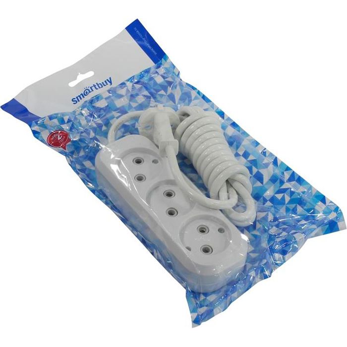 

Удлинитель Smartbuy SBE-10-3-02-N 3роз. 2м (10А/2.2кВт, ПВС 2х1.0)