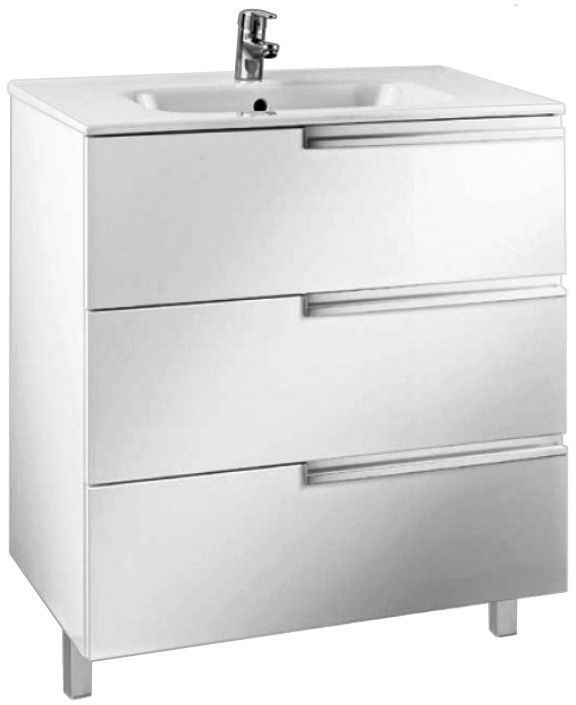 

Тумба Roca Victoria Nord Ice Edition для раковины VICTORIA 600мм, с тремя ящиками, белый глянец (ZRU9302834)