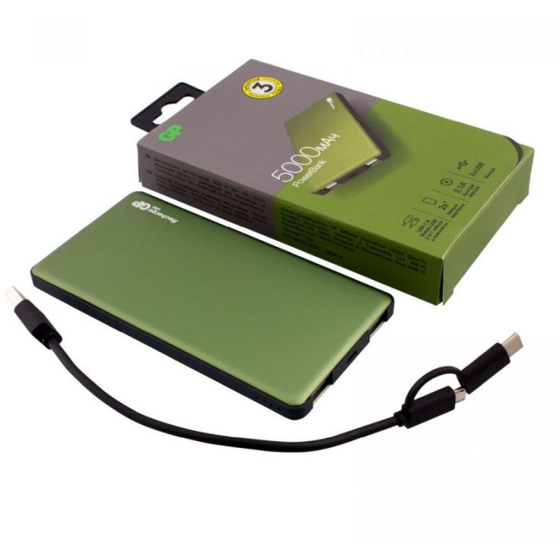 

Внешний аккумулятор GP Portable PowerBank MP05 зеленый