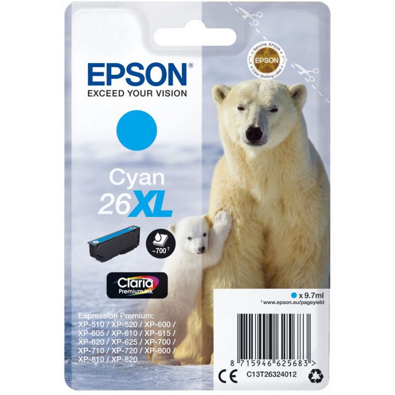 

Картридж Epson C13T26324012 (T2632) голубой