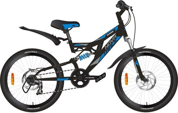 

Велосипед для подростков NOVATRACK SHARK 20 чёрный (20SS6D.SHARK.BK20) (2020)