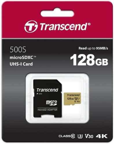 

Карта памяти Transcend microSD 128GB TS128GUSD500S ( + adapter)